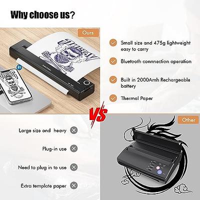 Kulwoyi Wireless Tattoo Stencil Printer Inkless Tattoo Transfer Stencil  Machine Thermal Tattoo Printer for Tattooing 2000mAh with 15pcs Tattoo  Transfer Paper Compatible Android and iOS Phone&Ipad - Yahoo Shopping