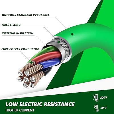 Vitonsbay Heavy Duty Cable Assembly -15Ft 7-Way ABS Trailer Electrical  Power Cord, Straight, Green Cable