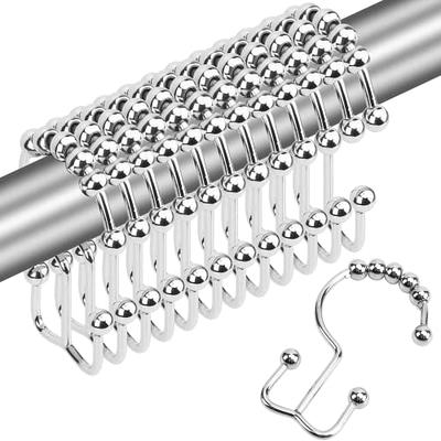 allen + roth Chrome Stainless Steel Double Shower Curtain Hooks (12-Pack)  in the Shower Rings & Hooks department at