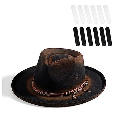 Fedora Hats for Women Vintage Wide Brim Hat Western 100% Australian Wool  Pencil Brim Felt Panama Hat