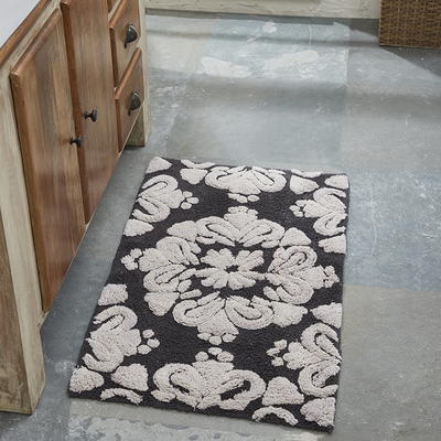 Better Trends 2-Piece Medallion Bath Rug Set - Gray/Natural