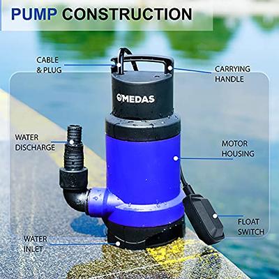 Dekopro Deko 1/2HP 400W 1981GPH Sump Pump Submersible Pump Clean/Dirty Water Pump Swimming Pool Garden Tub Pond Flood Drain w/Float Swi