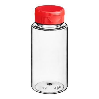 12 oz. Square Carafe PET Clear Juice Bottle with Lid