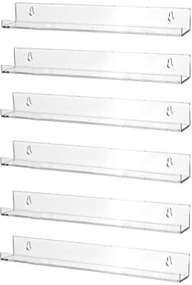 Vdomus Acrylic Bathroom Shelves - 15x4-Inch Thick Acrylic Shelves Wall  Mounted and No Drilling - Versatile Floating Shelves - Clear Storage and