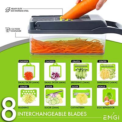 Vegetable Chopper, KATHSI Food Choppers Onion Chopper Vegetable Slicer  Cutter Dicer Veggie chopper with Container,8 Blades, Black