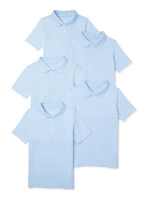 Wonder Nation Young Men's Short Sleeve Double Pique School Uniform Polo  Shirt 