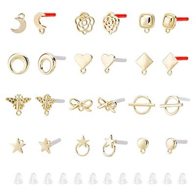 600 Pcs Earring Posts and Backs Stainless Steel, Anezus Hypoallergenic  Earring Making Kit with Flat Pads Earring Studs Silicone Earring Backing
