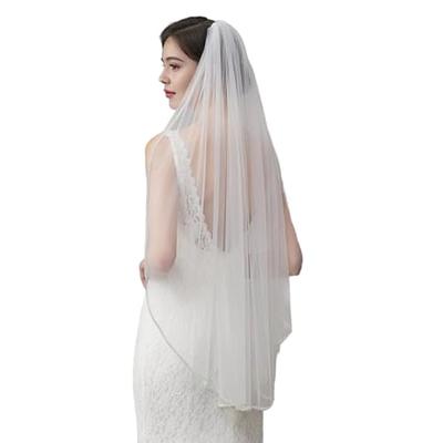 Yalice Pearl Bridal Wedding Veils Flower Long Cathedral Veil 118'' Veils  for Brides 1 Tier Fingertip Length Veil with Comb (Fingertip Length:100 *  120cm/39 * 47'', Ivory-Style-A) - Yahoo Shopping