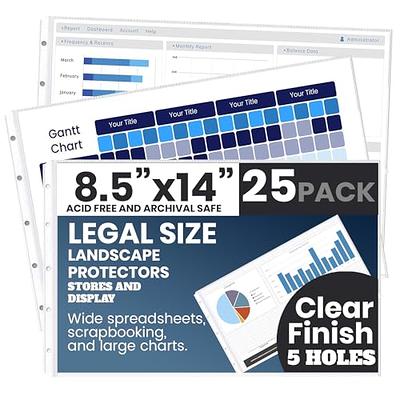 PERFORMORE 25 Pack of 8.5” x 14” Heavyweight Landscape Sheet Protectors,  Legal Paper Sleeves, Clear Archival Quality, Horizontal Legal Size Clear Sheet  Protectors for Binders Documents - Yahoo Shopping