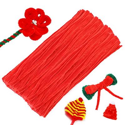 Red Pipe Cleaners, 100psc Pipe Cleaners Craft Supplies, Chenille Stems, Pipe  Cleaners for Crafts, Art and Craft Supplies 