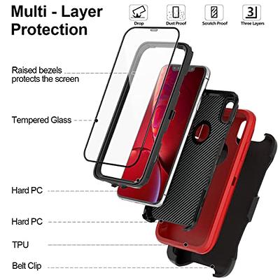 iPhone 15 Pro Max Case - Military Grade Protection - MagSafe Compatible -  with Belt Clip Holster, Kickstand & Tempered Glass Screen Protector