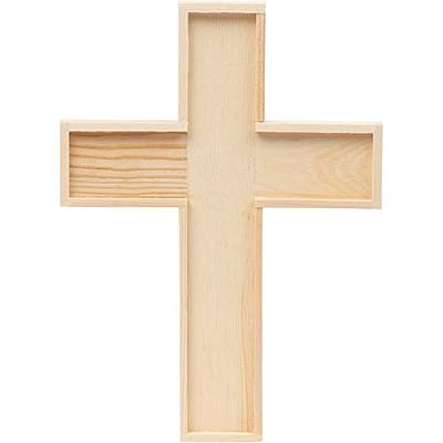 12 Pack Unfinished Wooden Cross Cutouts for Church, Sunday School