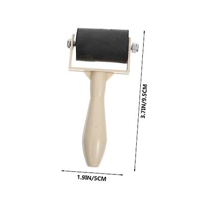 4-Inch Rubber Brayer Roller for Printmaking, Manual Roller Tool for Printmaking/Wallpaper/Gluing Application/Painting/Craft