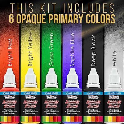 24 Colors Airbrush Paint Set,Opaque & Water-based Acrylic Air Brush Paint  Kit Includes Metallic and Neon Colors, Premium Airbrush Paints for Artists