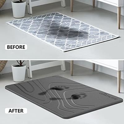 Graplife Stone Bath Mat, Fast Drying Shower Mat, with Anti Slip Pad, 23.62  x 15.35, White 