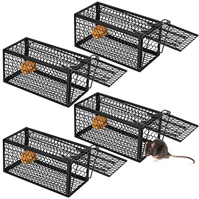 Moclever Humane Rat Trap Cage Live Rat Traps Rat Trap Cage Live Trap for Rat  Humane Live Rodent Trap Cage Galvanized Iron Mice Mouse Control Bait Catch  w/Detachable U Shaped Rod-23.3in*7.24in*7.72in 