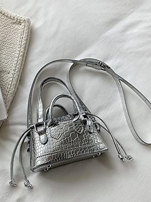 Mini Snakeskin Embossed Dome Bag