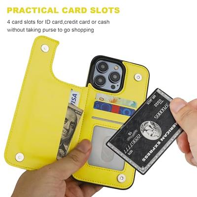 ONETOP Compatible with iPhone 12 Pro Max Wallet Case with Card Holder,PU  Leather Kickstand Card Slots Case, Double Magnetic Clasp and Durable