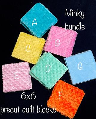 12 - Minky Fabric 6 Squares Quilt Blocks, Pre Cut, Pink Blue Yellow Orange  Green, Raised Dots, Blanket Or Fabric, Patchwork Rag - Yahoo Shopping