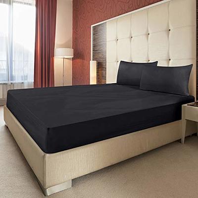 Utopia Bedding - 4 Piece Queen Bed Sheet Set - Soft Brushed Microfiber -  Black