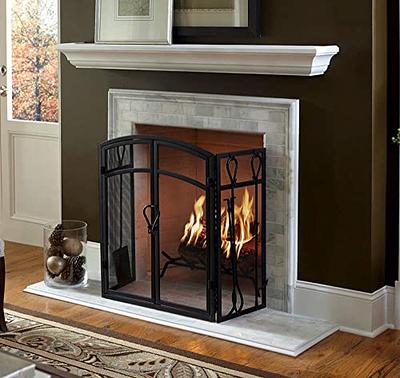 Stowe Rustic Charcoal Wood Fireplace Mantel Shelf - With Dark Hand Brushed  Sand Groove Pattern