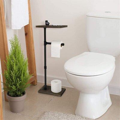 Black Toilet Paper Holder Stand, Bathroom Toilet Tissue Paper Roll Storage  Free Standing Tissue Roll Holder Industrial Toilet Paper Dispenser for