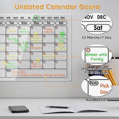  Clear Dry Erase Board Calendar with Light 13 x 9 inch for  Bedroom/Office Includes 4 Dry Erase Markers : Clothing, Shoes & Jewelry