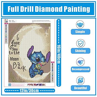 Ecdivjs Stitch Diamond Painting Kits for Adults Kids,Stitch Diamond Painting,Stitch  Diamond Art Kits,Round Full Drill Stitch Diamond Painting Gem Art Craft for  Home Wall Decor and Gifts 12 x 16 inch 