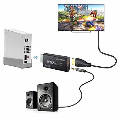 AUTOUTLET Wii to Hdmi Converter Output Video Audio Adapter, with 1M HDMI  Cable Wii2HDMI 3.5mm Audio Video Output Supports 720/1080P All Wii Display  Modes for Nintendo 