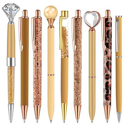 9 Pcs Ballpoint Pens Set Metal Crystal Diamond Pen Glitter Pen for  Journaling Black Ink Pretty Cute Pens Fancy Pens Gifts for Women Girls  Christmas Birthday School Office Desk (Black) : 