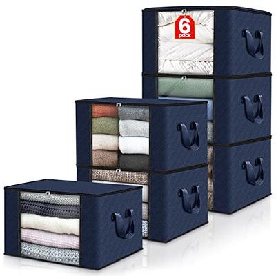 90L Large Storage Bags, 6 Pack Clothes Storage Bins Foldable Closet  Organizers Storage Containers with Durable Handle for Clothing, Blanket