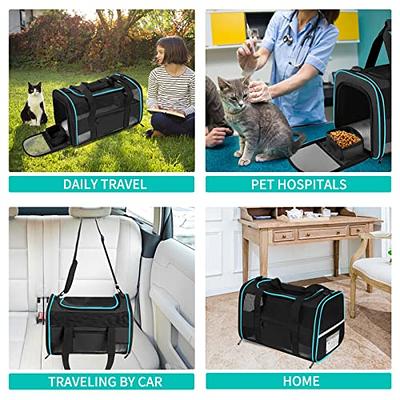Cat Carrier for Large Cats 20 lbs, Medium Cats Under 25 lbs, Dog Carriers  for Small Dogs, Soft Travel Pets Carrier for 2 Cats Small Dogs, Grey