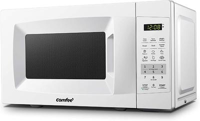 Comfee Retro 0.7-cu ft 700-Watt Countertop Microwave (Red) in the