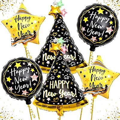  Gold 2024 Happy New Year Party Balloons, Large Mylar