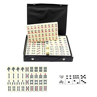 Vintage Chinese Mahjong Set Traditional 144 Tiles Mah-Jong Game Set w/ Case  Box