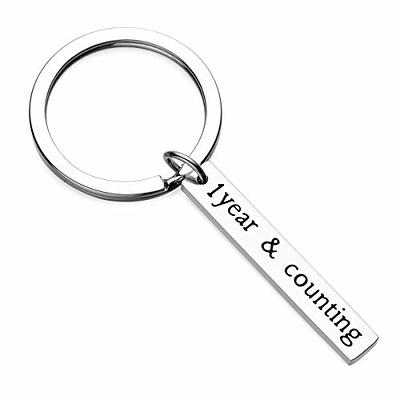 Shineon Fulfillment One Year Anniversary Gifts for Boyfriend | Anniversary Gifts for Boyfriend 1 Year | Long Distance Relationship Keychain | Romantic Gifts for Him