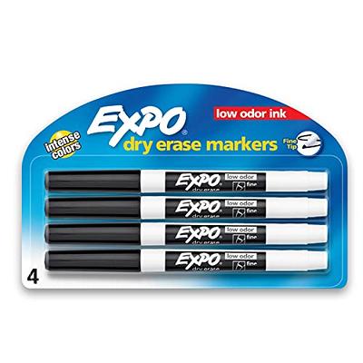 EXPO Low Odor Bullet Black Dry Erase Markers For Use On