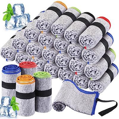 Eurow Microfiber Fitness Towels, 350GSM, 16x27 Inches, Gray, 6 Pack