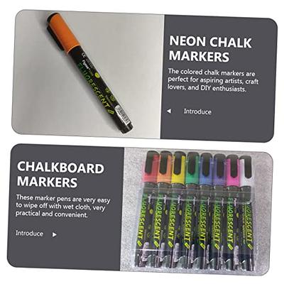 8Pcs Assorted Colorful Liquid Chalk Pen Markers Dust-Free Erasable White  Chalkboard Highlighter Non-Toxic Wet Erase Drawing Pens Fine Tip  Handwriting