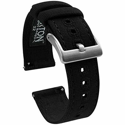 Archer Watch Straps - Canvas Quick Release Replacement Watch Bands (Black,  20mm) 