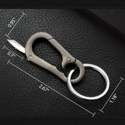 2 Pcs Keychain Clip Key Ring,Metal Carabiner Clips Keyring Keychains Chain  Holder Organizer for Car and Keys Finder Medium Silver+black steel Single  Ring