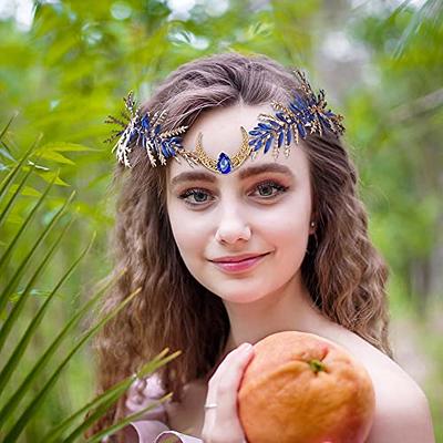 MOSTORY Handmade Woodland Flower Crown - Forest Elf Headpiece Moon