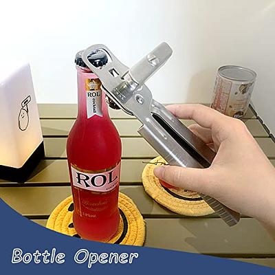 Can Opener Heavy Duty Stainless Steel Manual Can Opener Oversized Easy Turn  Knob Sharp Cutting Wheel Good Grips with Built-in Bottle Opener - Yahoo  Shopping