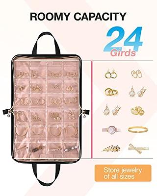 Foldable Jewelry Case Travel Jewelry Organizer Roll | Caroeas Black