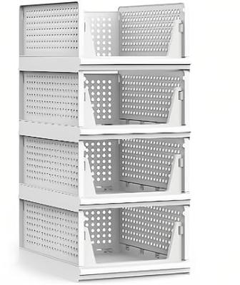 Stackable Closet Organizer Plastic Drawer Foldable Wardrobe Cabinet Clothes  Storage Box Rack Shelf Bins Basket Office Container