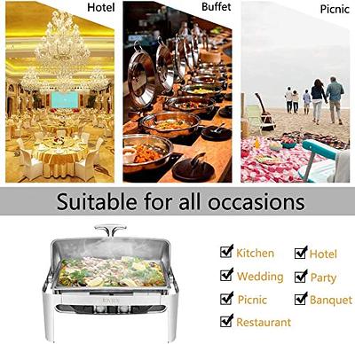 Rectangular Roll Top Chafing Dish Buffet Set Catering Food Warmer For  Parties We