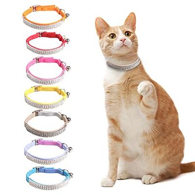  EXPAWLORER Dog Collar Rhinestone Necklace - Cute Sparkling Pet  Collar for Girl Dogs and Cats, Soft Crystal Cat Collar Neck Decoration,  Adjustable for Small Medium Large Breed Sizes, Pink S 