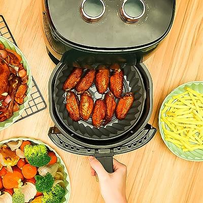  Upgrade Reusable Air Fryer Liners with Raised Silicone, Patented Product, BPA Free Non-Stick Silicone Air Fryer Mats, Air Fryer  Silicone Tray Accessories