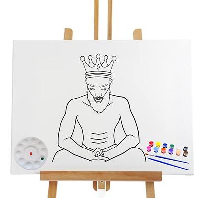 King pre-sketched canvas