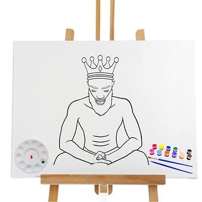 8 Pieces Pre Drawn Canvas for Painting for Adults Kids Pre-Stretched Canvas  Outline for Paint and Sip Afro Queen Theme Sip and Piant Kit for Adult's